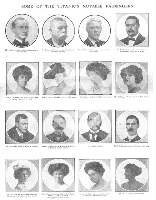 'Some of the Titanic's Notable Passengers', April 20, 1912. Creator: Unknown.