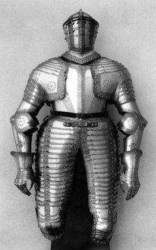 Cuirassier's armour, possibly Dutch, dated 1621; helmet brim and buffe, 19th century. Creator: Unknown.