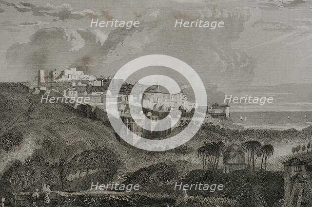 Jaffa - General view of the city, 1840. Creator: Charles Nicolas Ransonnette.