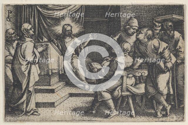 Christ with the Doctors in the Temple, from The Story of Christ, 1534-35. Creator: Georg Pencz.