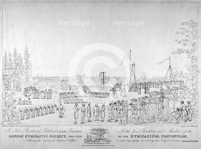 View of the London Gymnastic Society Gymnasium, Pentonville, London, 1826.                       Artist: Thomas Sutherland