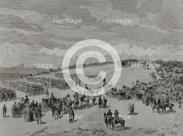Military drill at Dehesa de los Carabancheles, Madrid, Spain, 3 November 1878.  Creator: Bernardo Rico.