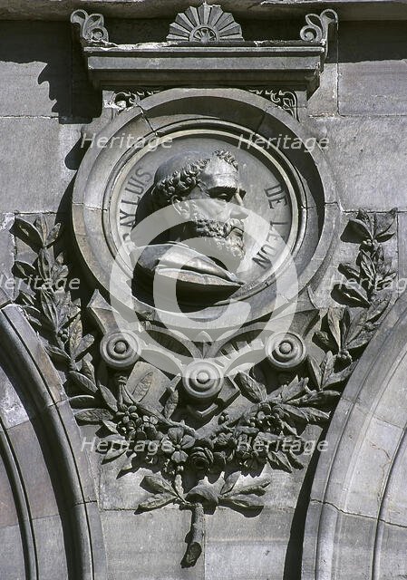 Medallion of Fray Luis de Leon (1527-1591), National Library, Madrid, Spain, 2001. Creator: LTL.