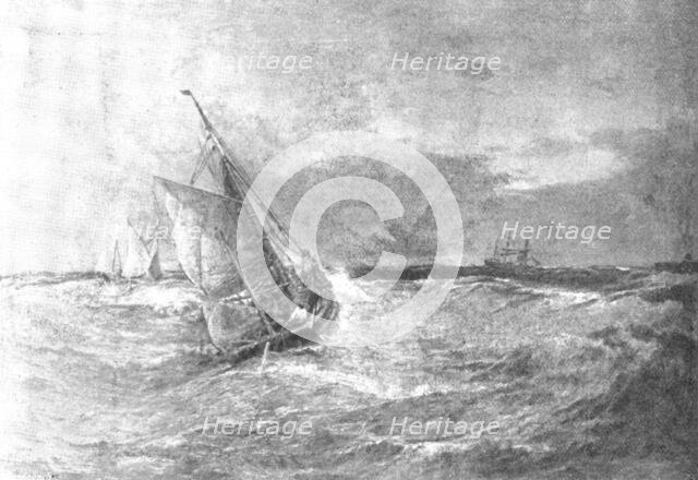 Pictures from the Royal Academy: Crossing the Bar - E. Hayes, 1895. Creator: George Meisenbach.