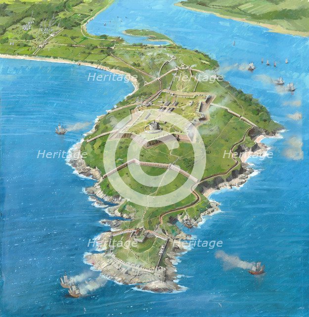 Pendennis Castle during the siege of 1646, (c1990-2010) Artist: Ivan Lapper.