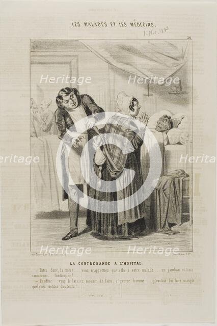 Contraband at the Hospital (plate 26), 1843. Creator: Charles Emile Jacque.