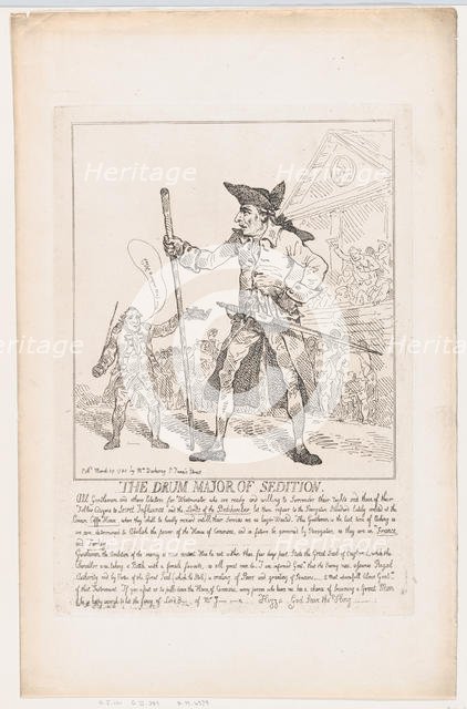 The Drum Major of Sedition, March 29, 1784., March 29, 1784. Creator: Thomas Rowlandson.