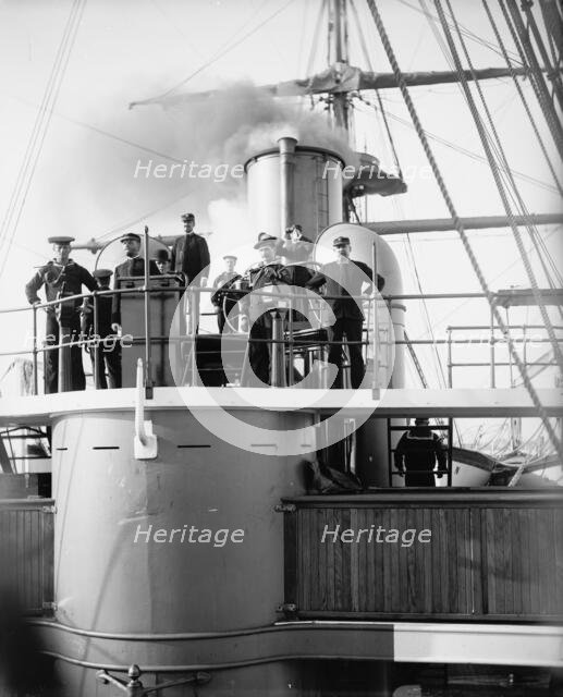 U.S.S. Newark, the bridge, between 1891 and 1901. Creator: Unknown.