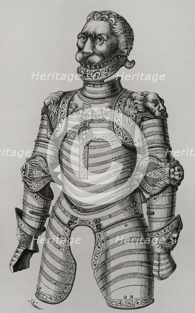 Armour ornamented with lions, supposedly that of King Louis XII of France (1462-1515), 1877.  Creator: Unknown.