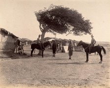 Officers on horseback in the Nusserpuri camp, set up as part of the Karachi Plague..., 1897. Creator: Unknown.