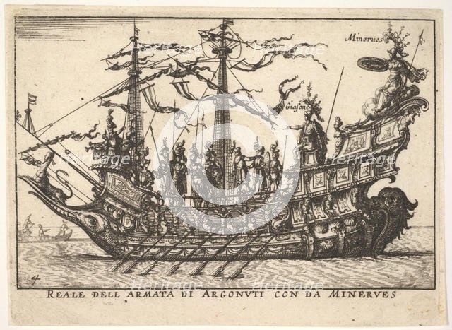 The Argonauts led by Minerva (Reale dell armata di Argonuti con da Minerves), from the ser..., 1664. Creator: Unknown.