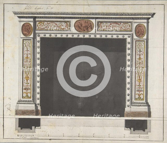 Drawing for a Mantelpiece, 1780-90. Creator: Anon.