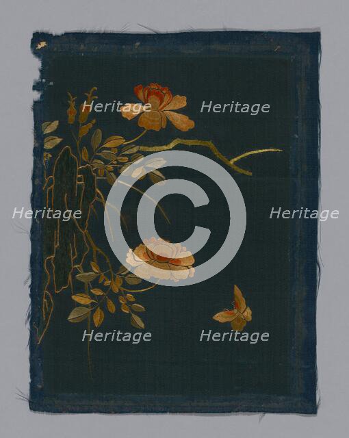 Panel (Furnishing Fabric), China, Kangxi Period, Qing dynasty (1644-1911), 1800/50. Creator: Unknown.