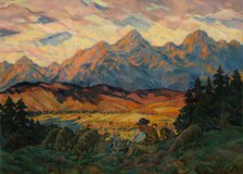Chief Shepherd with Sheep, 1926-1929. Creator: Gustav Mally.