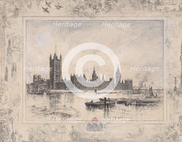Westminster Palace, 1884. Creator: Felix Hilaire Buhot.