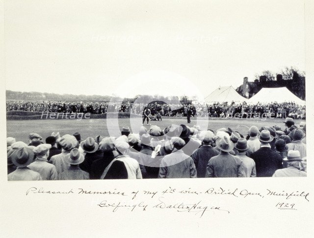 Photograph signed by American golfer Walter Hagen, 1929. Artist: Unknown