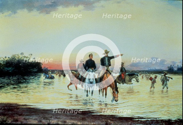 Bolivar and Santander in the Battle of the Llanos.