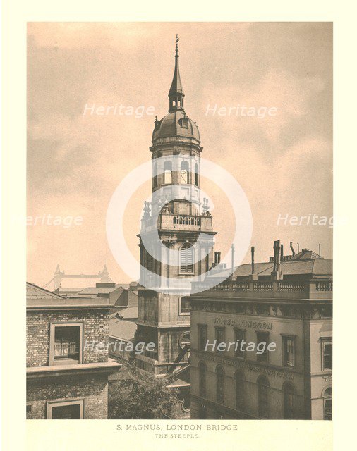 'St Magnus, London Bridge, The Steeple', mid-late 19th century.  Creator: Unknown.