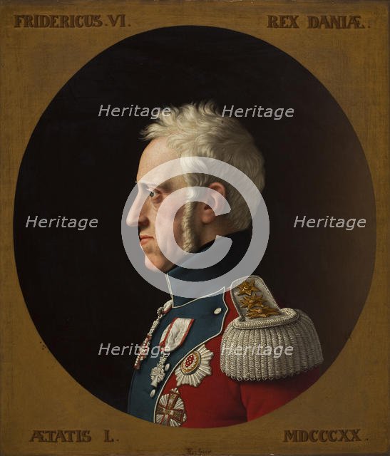 Portrait of Frederick VI of Denmark (1768-1839), 1839. Creator: Eckersberg, Christoffer-Wilhelm (1783-1853).