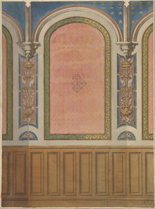 Design for the decoration of wall with wood panels and arched bays, second half 19th century. Creators: Jules-Edmond-Charles Lachaise, Eugène-Pierre Gourdet.