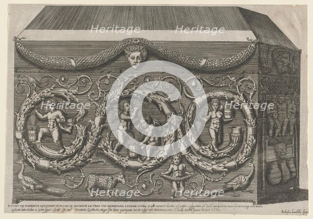 Speculum Romanae Magnificentiae: Decorated Sarcophagus with Arabesques, 1582., 1582. Creator: Giovanni Ambrogio Brambilla.