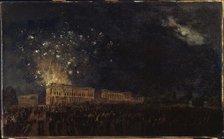 Fireworks on the occasion of the birth of the Duke of Normandy, c1782. Creator: Pierre-Antoine Demachy.