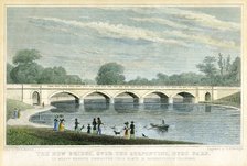 The New Bridge over the Serpentine, Hyde Park, London, 1827.Artist: MS Barenger