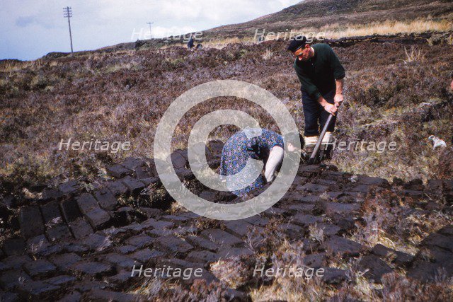 Cutting Peat near Edinbane, Isle of Skye, Scotland, c1960. Artist: CM Dixon.