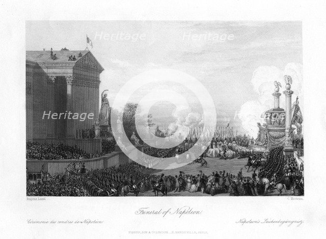 The funeral of Napoleon Bonaparte, 1818.Artist: Charles Mottram