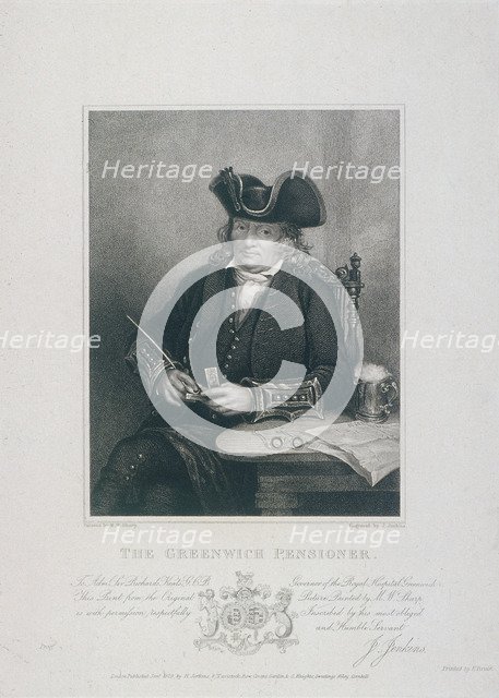 'The Greenwich Pensioner' Greenwich Hospital, Greenwich, London, 1829.  Artist: J Jenkins