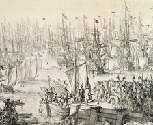 Embarkation to England on 11th November 1688 of William III (1650 - 1702), called William of Oran…