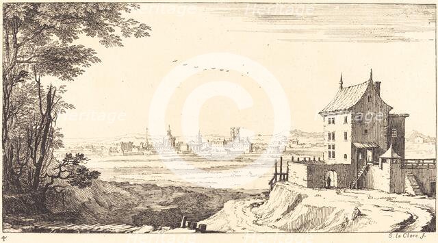 Landscape with City in Distance, 1673. Creator: Sebastien Le Clerc.