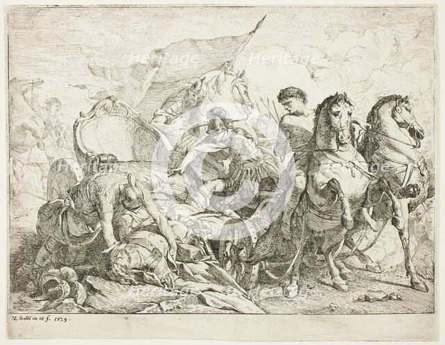 Antiochus Falling from His Chariot, 1739. Creator: Noël Hallé.