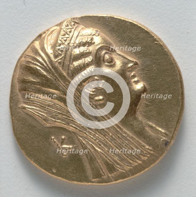 Octodrachm of Arsinoe II (obverse), 370-316 BC. Creator: Unknown.