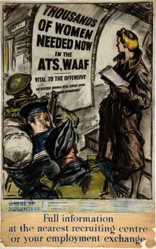 Forces Recruitment - 'ATS and WAAF', World War II poster, c1939-c1945. Creator: Unknown.