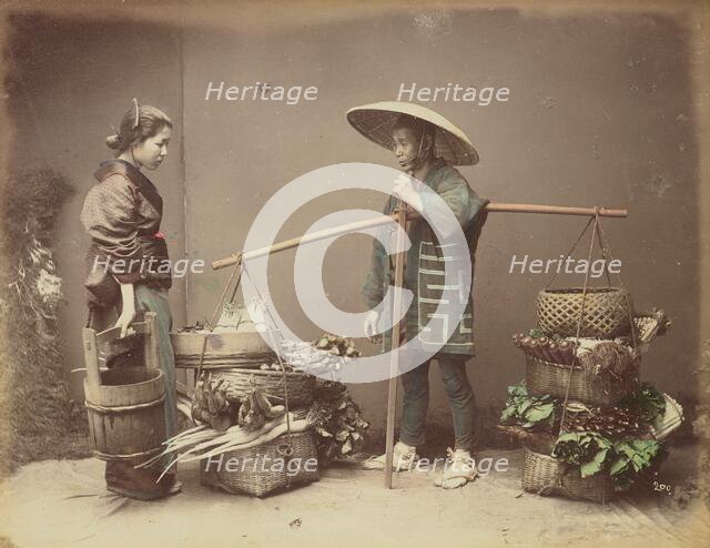Vegetable Peddler, 1870s-1890s. Creator: Kusakabe Kimbei.