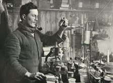 'Dr. Atkinson in his Laboratory', 15 September 1911, (1913). Artist: Herbert Ponting.