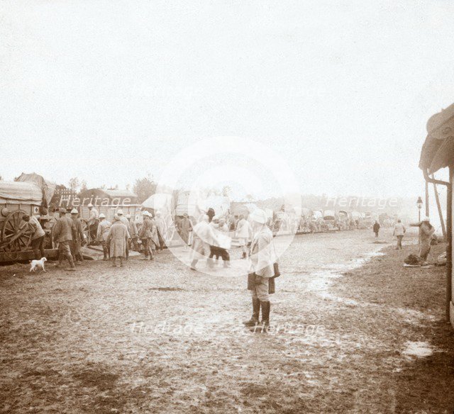 Arriving at Revigny, northern France, c1914-c1918. Artist: Unknown.