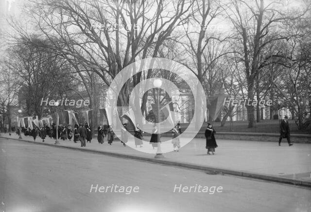Woman Suffrage - Pickets at White House, 1917. Creator: Harris & Ewing.