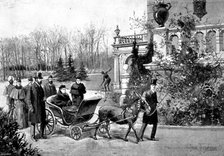 The Queen's Visit to...Friedrichshof: the Empress showing Her Majesty...the Castle grounds, 1895. Creator: George Meisenbach.