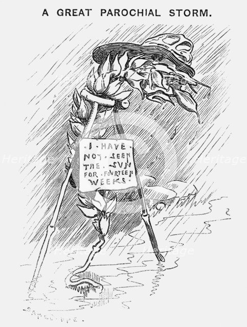 'A Great Parochial Storm', 1879. Artist: Edward Linley Sambourne