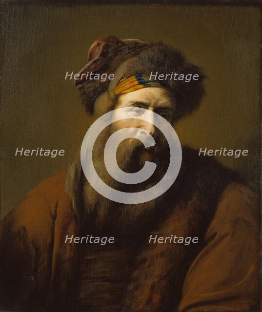 Head of a Bearded Man in Oriental Costume, c1660-1670. Creator: Ary de Vois.