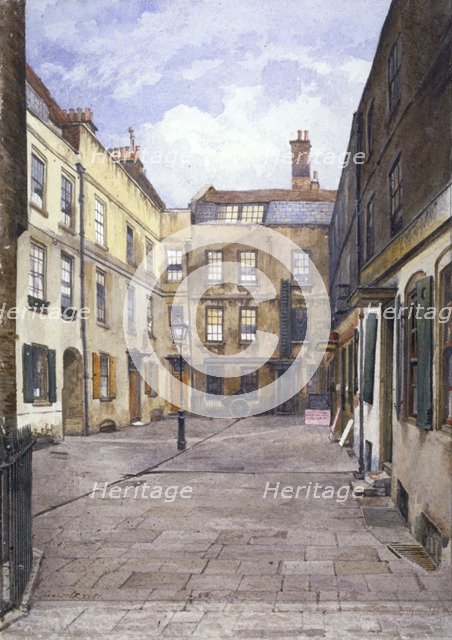 View of Johnson's Court, Fleet Street, London, 1881. Artist: John Crowther