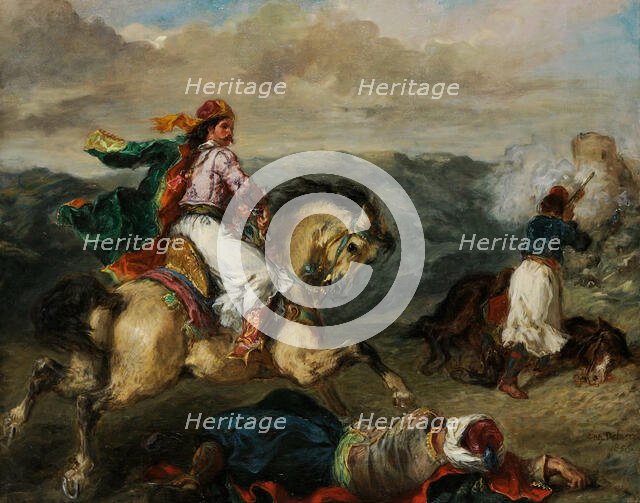 Episode from the Greek War of Independence, 1856. Creator: Delacroix, Eugène (1798-1863).
