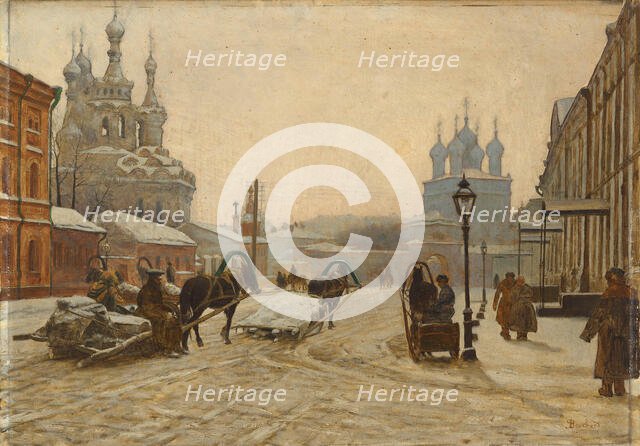 The Church of the Nativity of the Theotokos on Putinki and the Passion (Strastnoy) Monastery, 1895. Creator: Bouchard, Paul Louis (1853-1937).