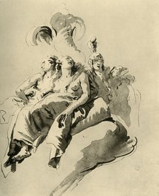 'Two young Women and a Soldier', mid 18th century, (1928). Artist: Giovanni Battista Tiepolo.