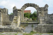 Partial view of the amphitheater ruins, ancient city of Salona, Solin, Croatia, 2018.  Creator: Unknown.
