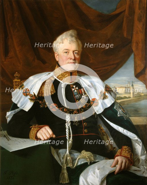 Portrait of Prince Dmitriy Vladimirovich Golitsyn (1771-1844), 1835. Artist: Riss, François Nicolas (1804-1886)