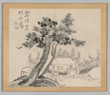Double Album of Landscape Studies after Ikeno Taiga, Volume 2 (leaf 32), 18th century. Creator: Aoki Shukuya (Japanese, 1789).