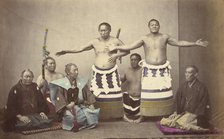 Representatives of Nio, the Japanese Hercules, 1866-1867. Creator: Felice Beato.